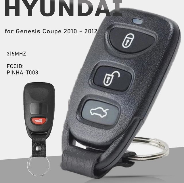 KEYECU Fernschlüsselanhänger 4B für Hyundai Genesis Coupe 2010 2011 2012, 315 MHz, Schwarz, PINHA-T008 - Bild 1