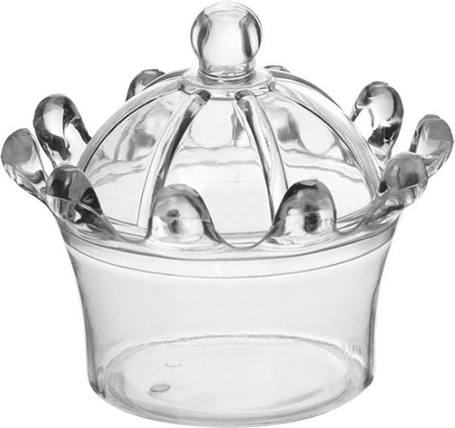 12 Stück DIYelecs Süßigkeitenboxen in Kronenform aus Kunststoff, transparent, ideal für Hochzeiten, Geburtstage und Partys - Bild 1