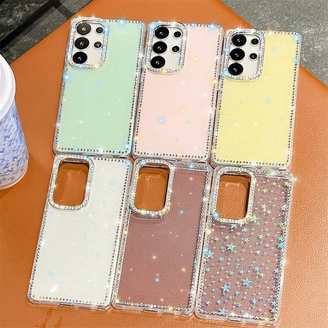 Stoßfeste Bling Glitter Handyhülle in Transparent für Samsung Galaxy S25 Ultra S24 Plus FE S23 A56 5G A17 A16 A26 A55 A36 A35 A15 - Bild 1