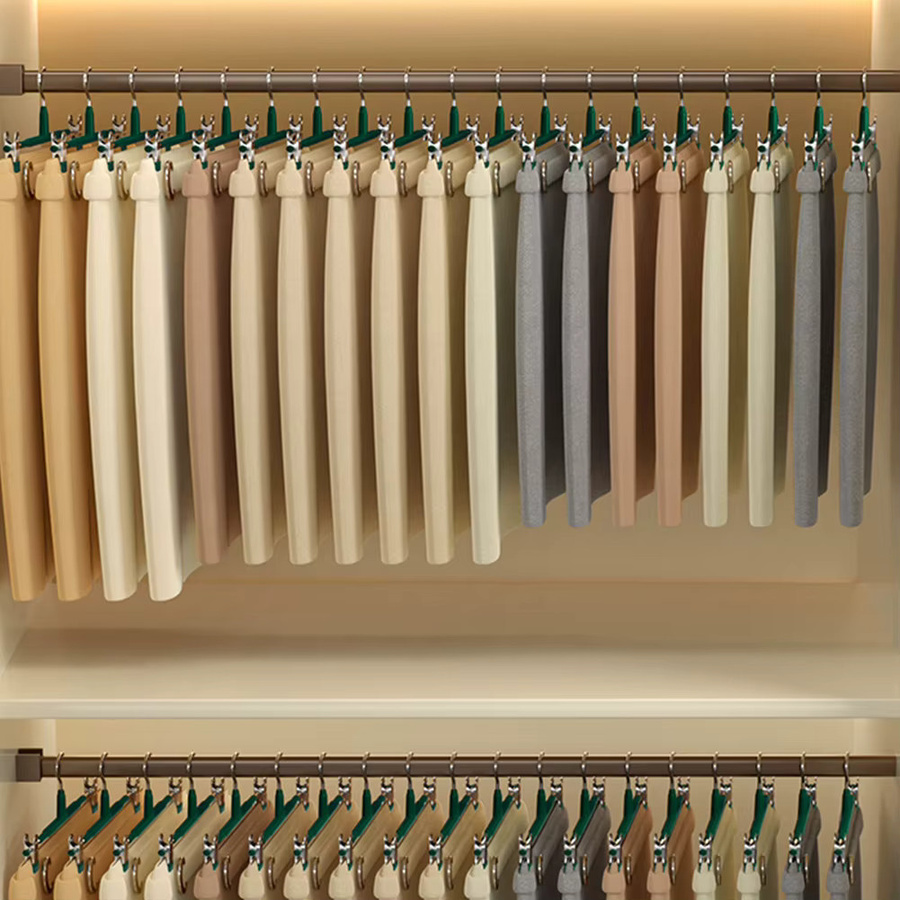 10er Set VKTECH Metall Hosenbügel mit Clips in Grau, rutschfeste Kleiderbügel für Hosen und Röcke - Bild 4