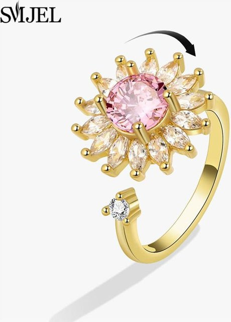 Angstring Schmetterling, Kristall, Kupfer, Gold, Damen - Bild 1