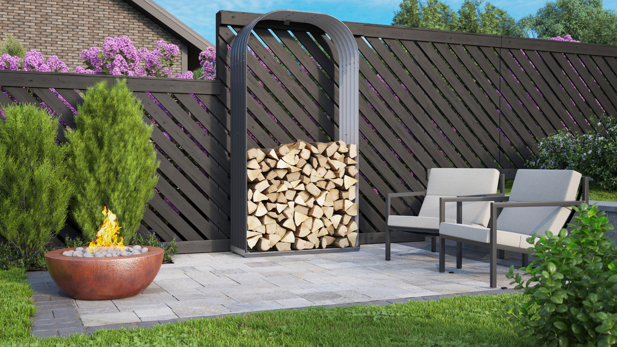 Vitavia Kaminholzregal Ardor 401 in Granit, B/T/H: 99 x 40 x 200 cm - Bild 3