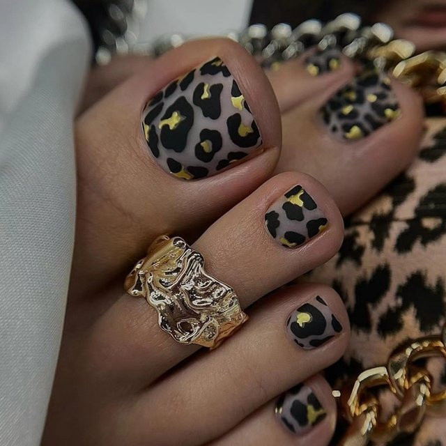 Nagelset Leopard Print, Schwarz, 24 Stück, Unisex - Bild 1