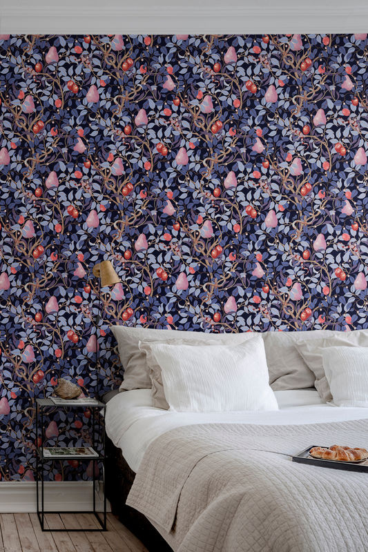 Rebel Walls Tapete Fruit Garden in Lilac mit floralem Vintage-Design und botanischem Muster - Bild 3