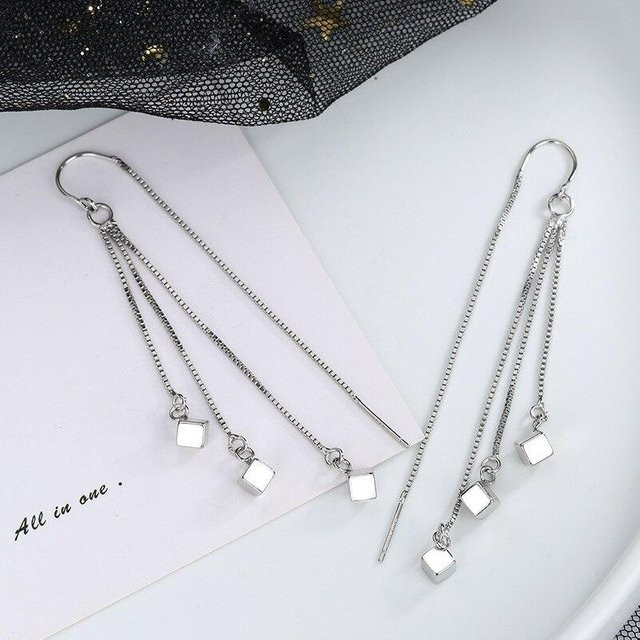 Ohrring Silber, Perle, Tropfen, Grau, Damen - Bild 1