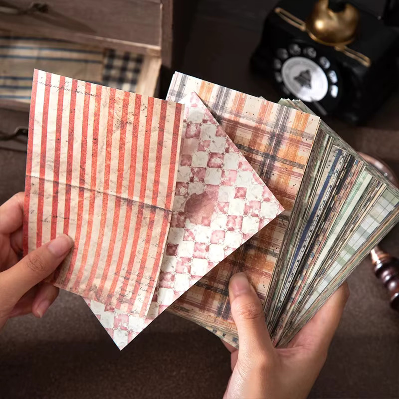 30 Stück Journal GO Scrapbook Bastelpapier mit gewebtem Muster in Multicolour, mattes Texturpapier für Collage und Junk Journal - Bild 3
