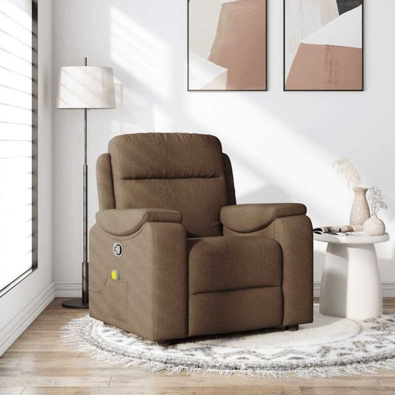 Massagesessel Vidaxl als Fernsehsessel aus braunem Polyester-Stoff - Bild 1