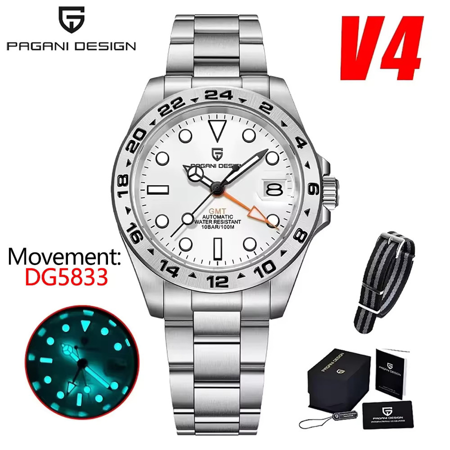 Pagani Design GMT Automatik-Armbanduhr, Edelstahl, Saphirglas, Herren - Bild 6