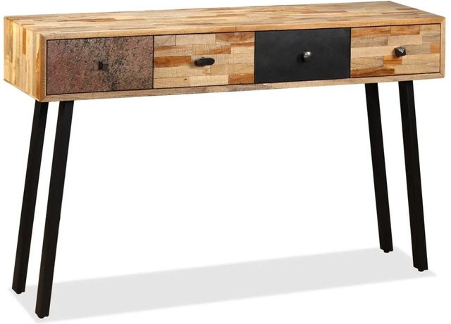 vidaXL Konsolentisch aus Teak Massivholz in Braun, Retro Design, B/T/H: 120 x 30 x 76 cm - Bild 1
