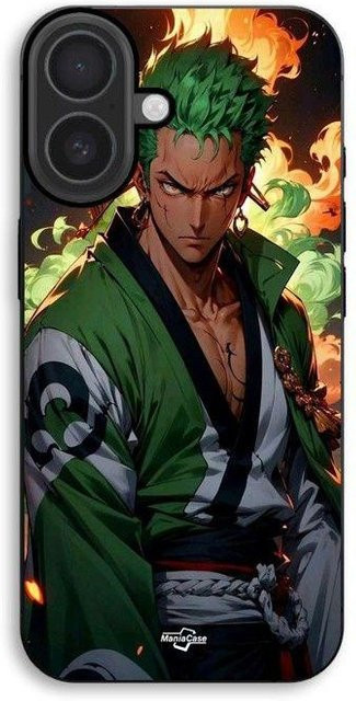 Handyhülle MANIACASE für iPhone 17 mit One Piece Zoro 3D-Kunst Design aus Silikon TPU in Schwarz und Multicolour - Bild 1