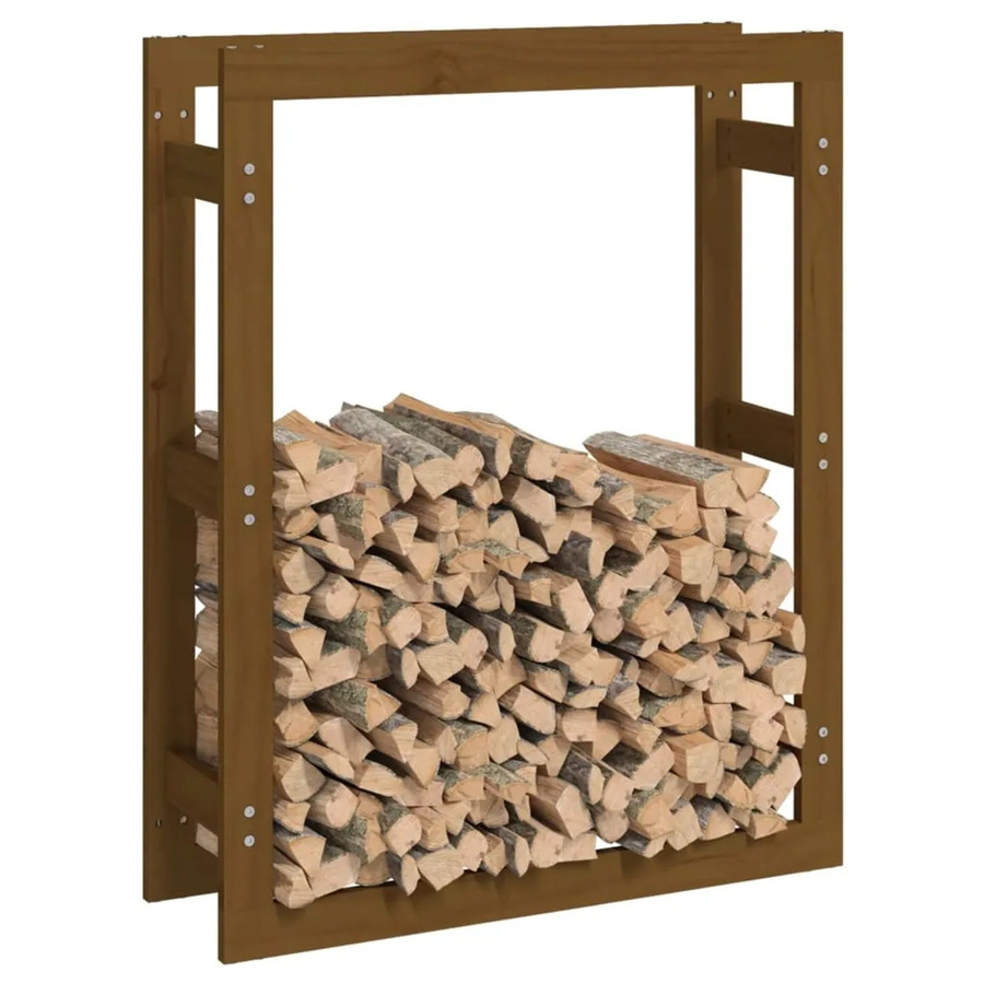 vidaXL Kaminholzregal aus Kiefer Massivholz in Honigbraun B/T/H: 80 x 25 x 100 cm - Bild 2