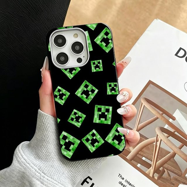 Game Mine-c-rafts Stoßfeste Handyhülle aus mattem PC für iPhone 11 bis 17 Pro Max Plus in Schwarz - Bild 1