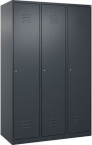 C+P Spind Classic PLUS Garderobenschrank mit 3 Abteilen, Anthrazitgrau, H x B x T: 185 x 120 x 50 cm - Bild 1