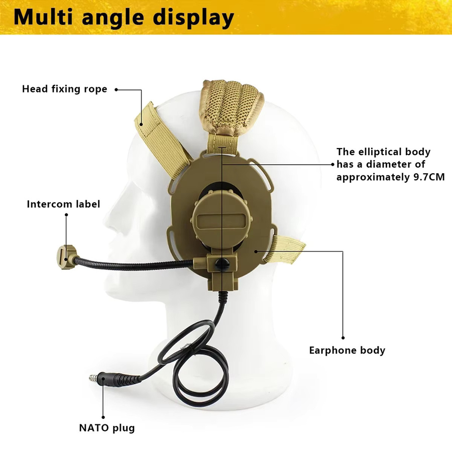 Bowman Elite II Outdoor Taktisches Headset mit U94 PTT Mikrofon für Kenwood und Baofeng UV-5R Funkgeräte - Bild 4