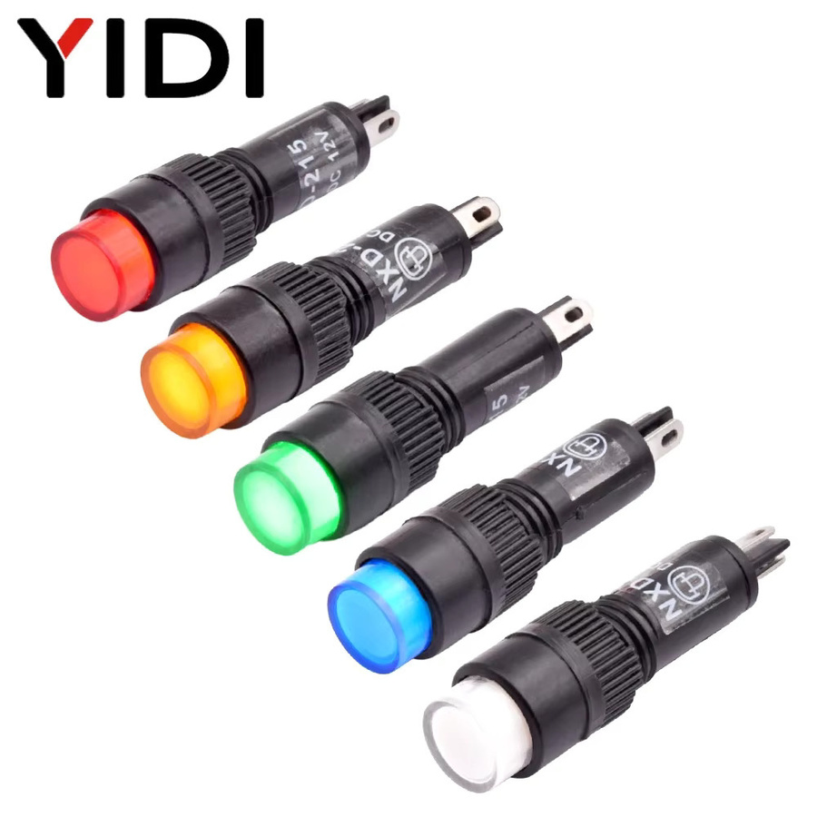 10 Stück YIDIELE NXD-215 Kunststoff-LED-Anzeigelampen 8mm Signalleuchten in Weiß für AC/DC 12V 24V 110V 220V - Bild 2