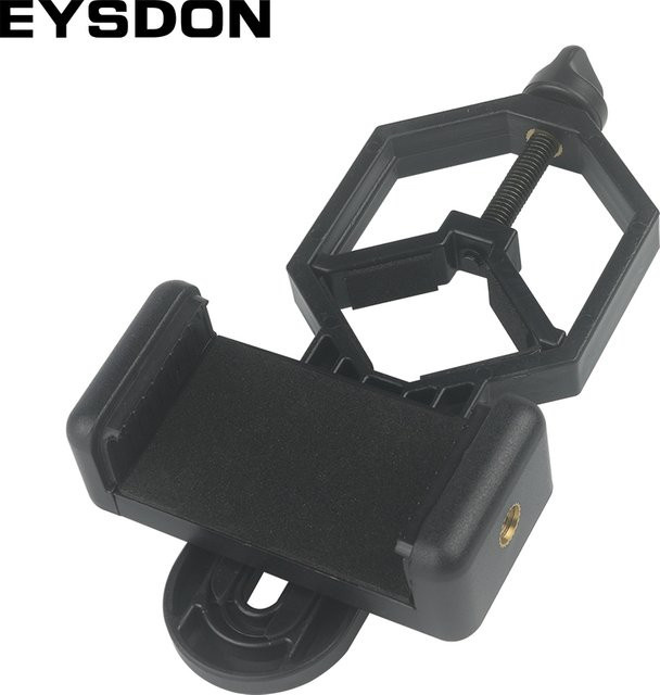 EYSDON Smartphone-Adapter aus Kunststoff in Schwarz für Monokular, Mikroskop, Teleskop, Fernglas und Spektiv - Bild 1
