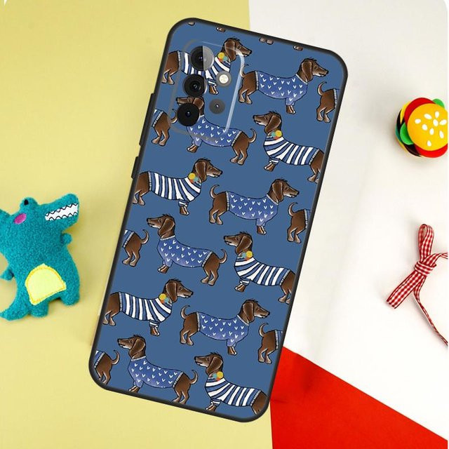 Handyhülle mit Dackel Teckel Motiv für Samsung Galaxy A-Serie in Blau - Bild 1