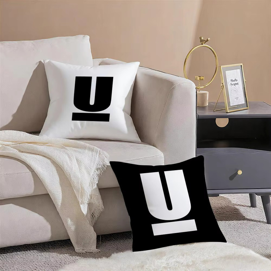 U-Undercover Kissenbezug aus Leinen in Weiß mit Grafikdesign, B/T/H: 30 x 30 x 30 cm - Bild 3