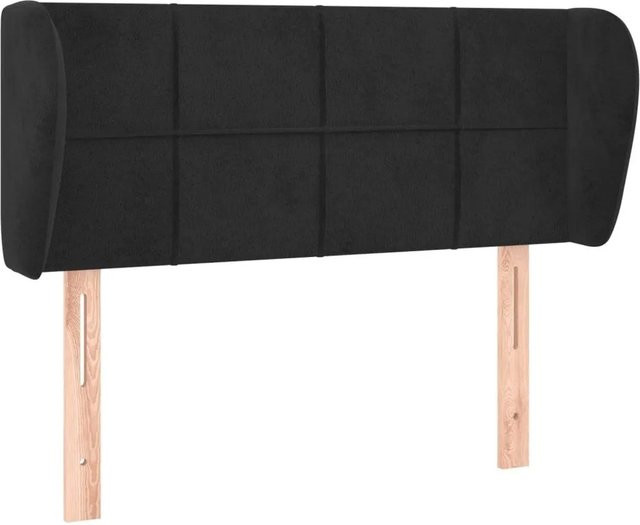 vidaXL Kopfteil mit Ohren in Schwarz aus Samt, B/T/H: 93 x 23 x 78/88 cm - Bild 1