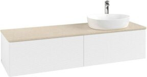 V&B Waschtischunterschrank Antao mit Frontstruktur in Weiß, Wandmontage, B: 160 cm, T: 50 cm - Bild 1