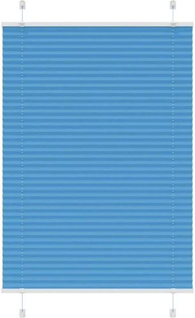vidaXL Plissee Blau semi-transparent aus Polyester B: 95 cm, H: 100 cm - Bild 1
