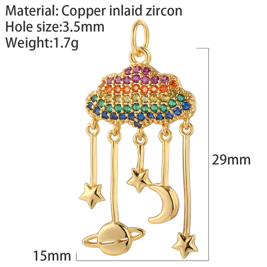 Charms Bohemian Rainbow Star, Gold Farbe, Unisex - Bild 1