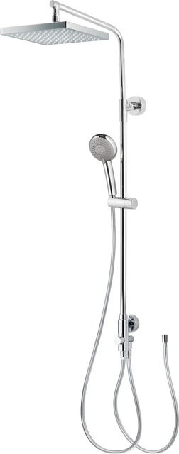 Breuer Duscharmatur Aquamaxx 310 in Chrom mit eckiger Kopfbrause und Massagefunktion für separate Armaturen - Bild 1