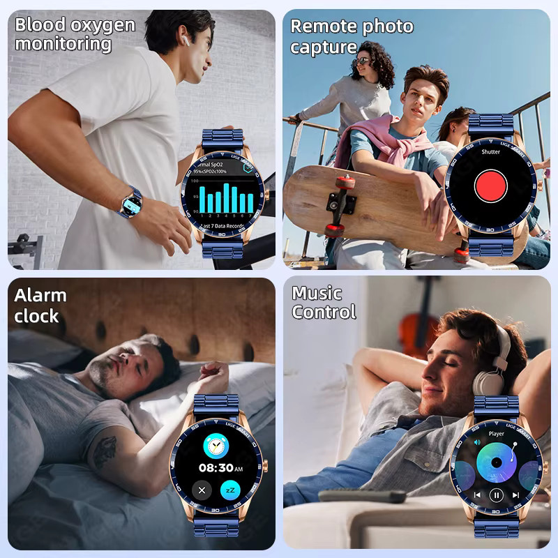 LIGE Smartwatch, Edelstahl, Schwarz, Herren - Bild 6