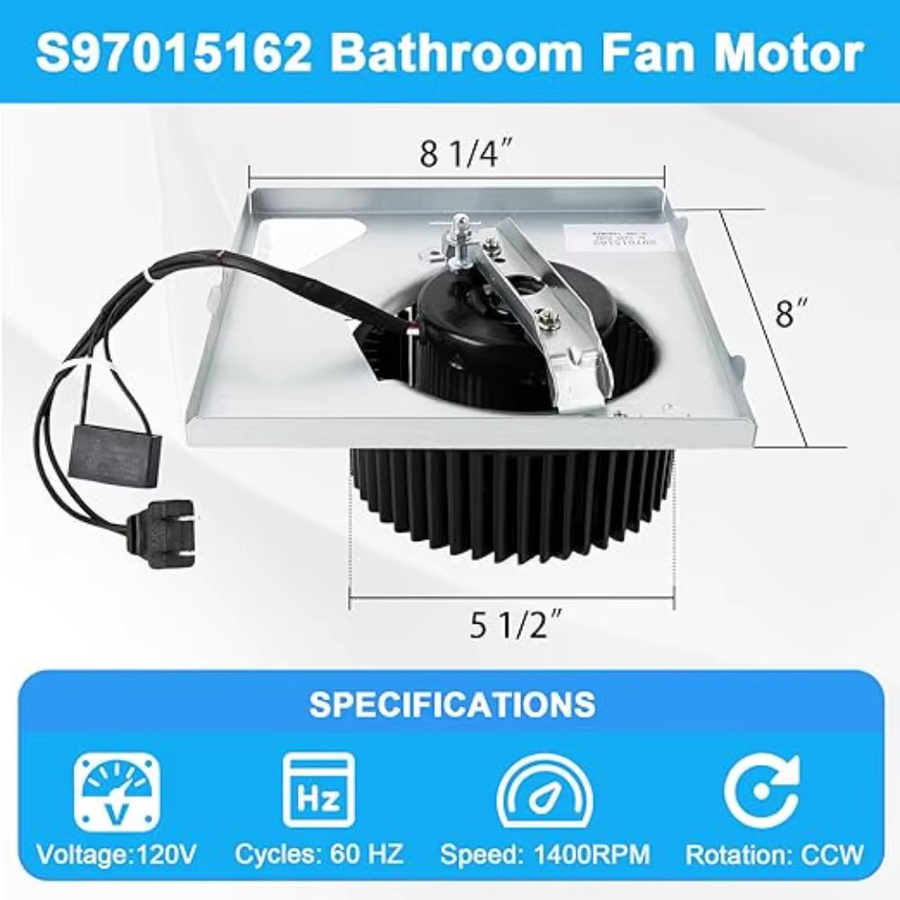 Nu Tone Abluftventilatormotor-Baugruppe S97015162 mit 20,3 x 20,3 cm Gehäuse für Badezimmerventilatoren als Ersatz für 676-D und 678-G - Bild 3