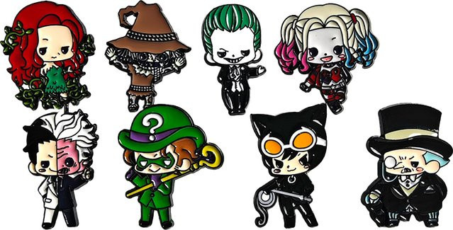 Warner Bros. Joker, Emaille-Abzeichen, Metall, 8-teiliges Set - Bild 1