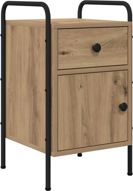 vidaXL Nachttisch Artisan-Eiche im industriellen Design, Farbe Braun/Schwarz, B/T/H: 35 x 36,5 x 61 cm - Bild 1