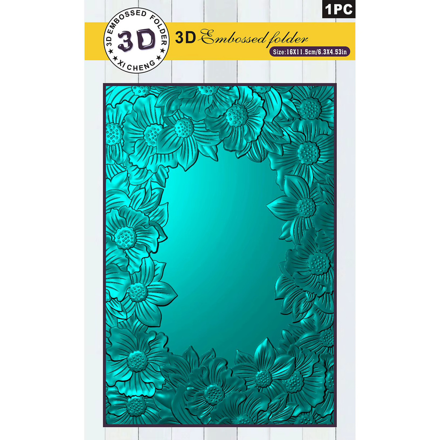 Scrapbook-Kunststoffordner mit Blumenprägung und 3D-Relief in Grün für deine DIY-Kartenherstellung - Bild 2