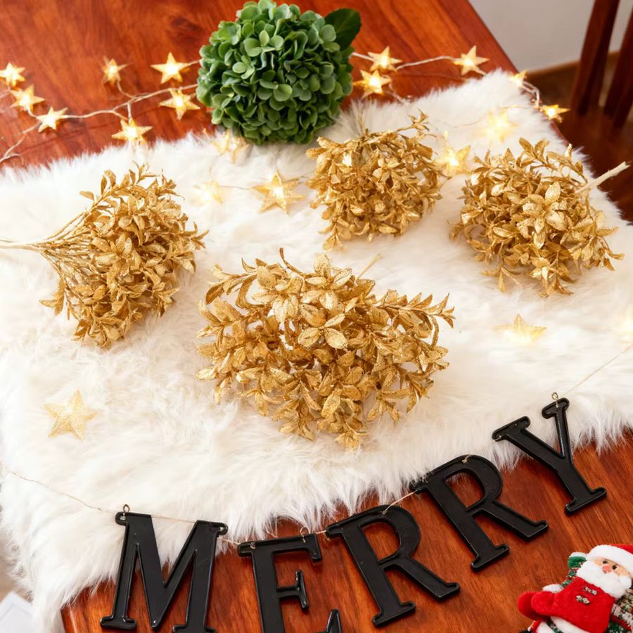 Yusheng Künstliche Blumen in Silber für Weihnachtsbaum, Hochzeit und Tischdekoration - Bild 2