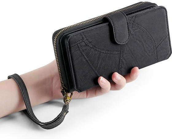MEGSHI Brieftasche aus PU-Leder als Handyhülle für Samsung Galaxy S8 S9 S10 S20 S21 S22 S23 Plus Ultra A21s A50 A51 A70 A71 S20fe S21fe in Schwarz - Bild 1