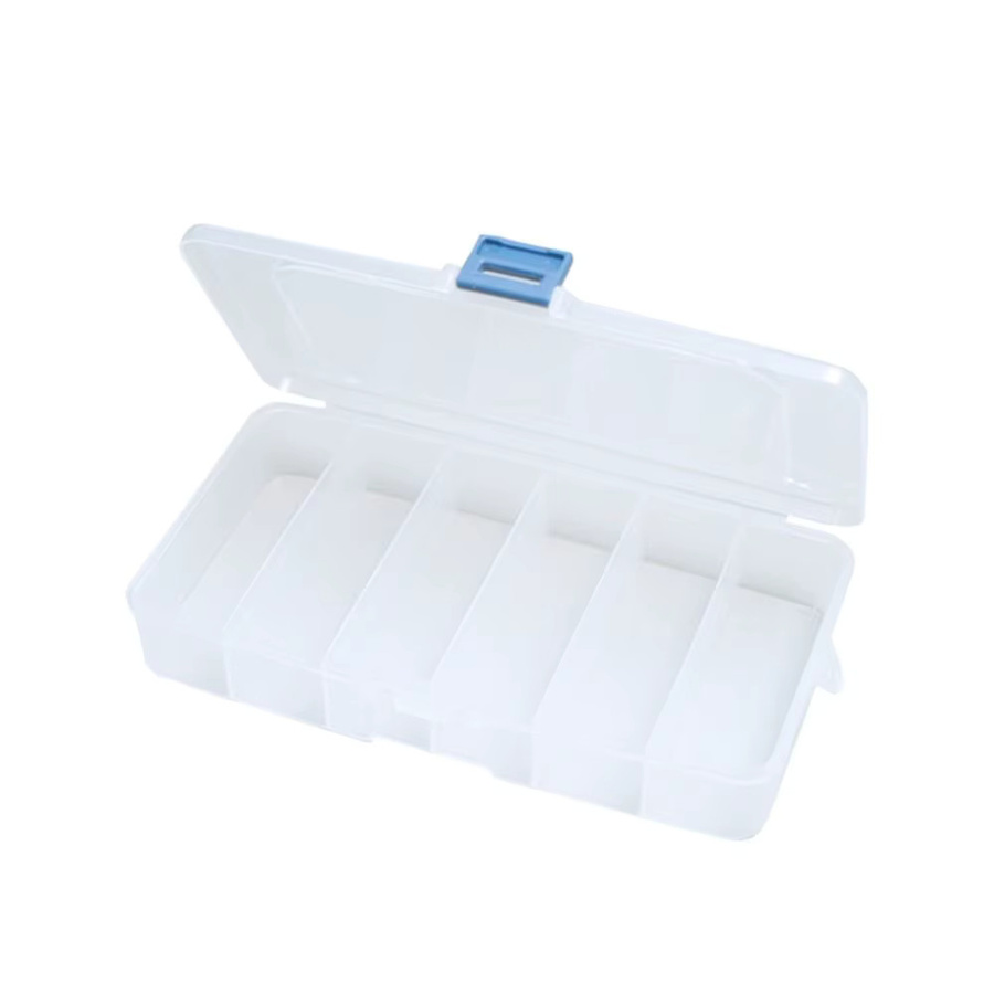 Tragbare transparente Kunststoff Aufbewahrungsbox mit Deckel für Haarclips und Schmuck, Organizer mit 5/6 Fächern für Haushalt und Reise - Bild 2