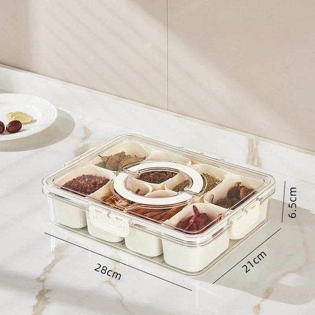 JUNBOPRO Aufbewahrungsbox aus Kunststoff für den Kühlschrank, White, B: 28,0 cm, H: 6,5 cm, T: 1,0 cm (nicht spezifiziert) - bitte beachten Sie, dass die Maße im Text unvollständig sind. Korrekt basierend auf den Daten: JUNBOPRO Aufbewahrungsbox aus Kunst - Bild 1