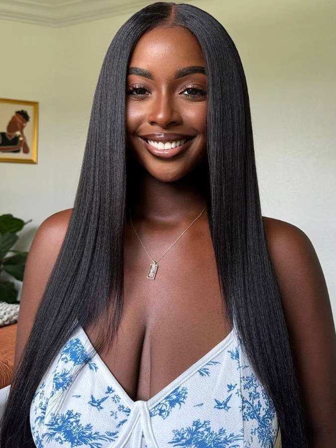 wowangel Haarverlängerung Yaki Straight HD Lace Frontal, Brasilianisches Echthaar - Bild 6