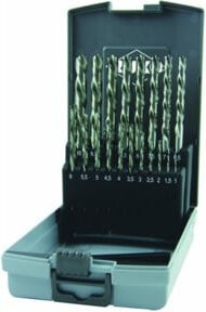 RUKO Spiralbohrersatz DIN 338 Typ N HSS-G linksschneidend in silberner Farbe, 19-teiliges Set in Kunststoffkassette - Bild 1