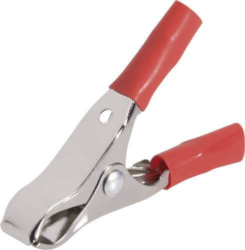 BKL Electronic Krokodilklemme Rot mit einem Klemmbereich von max. 26,8 mm und einer Länge von 100 mm - Bild 1