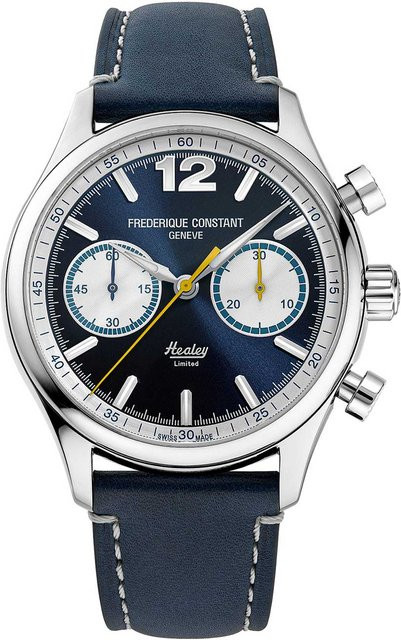 Frederique Constant Chronograph, Automatik, Edelstahl, Leder, 42 mm, Herren - Bild 1