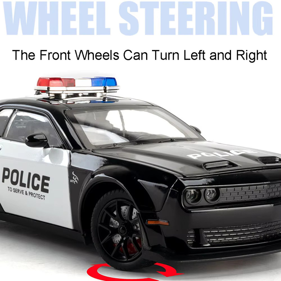 MAKEDA Hellcat Polizeiauto, Modell, 1:24, Metall, mit Licht und Sound - Bild 2