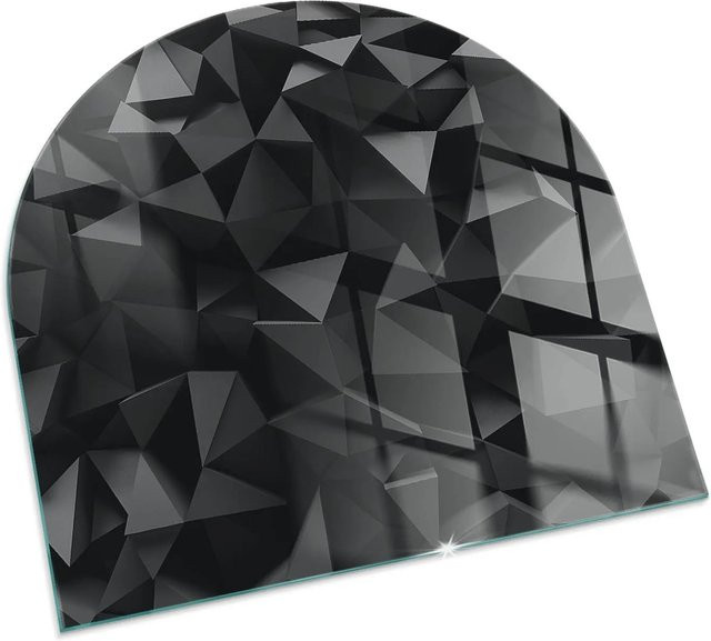 Tulup Kamin-Glasplatte als Funkenschutzplatte für Kaminöfen in Schwarz, B/H: 100 x 100 cm - Bild 1