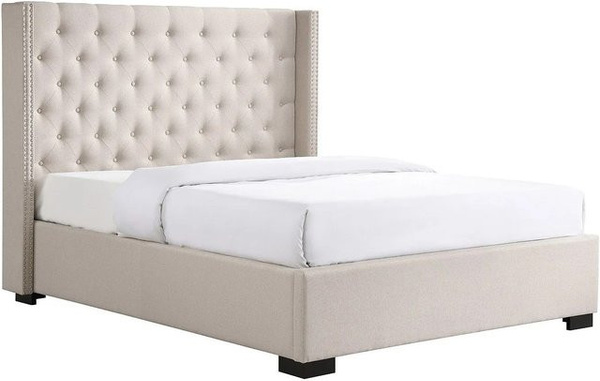 Vente-unique Bettrahmen Massimo in Beige, gepolstert und gesteppt, B/T: 160 x 200 cm