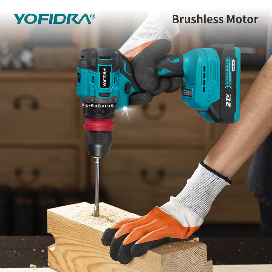 YOFIDRA 2-in-1 Bürstenloser Elektrischer Schlagbohrschrauber und Hammer für Makita LXT Akkus - Bild 4