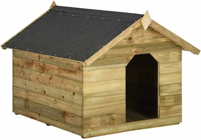 vidaXL Hundehütte aus imprägniertem Kiefernholz in Grün mit öffnendem Dach und wetterfestem Design, B/T/H: 123 x 90 x 105 cm - Bild 1