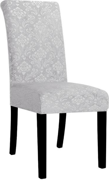 LEVIVEI Jacquard-Stretch-Stuhlhussen aus Samt in Grau, schmutzabweisend und elastisch für Esszimmer und Küche, 4 Stück - Bild 1