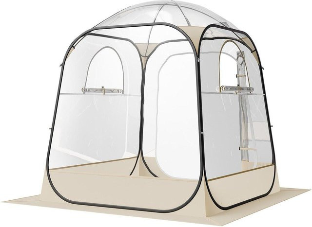 Pop-up Sportzelt Outdoor mit transparentem Sichtfenster wetterfestes Kapselzelt in der Farbe Klar, Breite: 160 cm, Breite: 160 cm - Bild 1