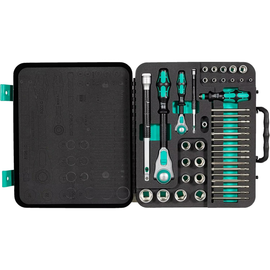 Wera Zyklop Speed-Knarrensatz 8100 SA 6, 28-teilig, 1/4 Zoll Antrieb, metrisch, Silber - Bild 3