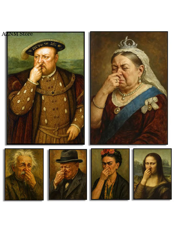 Potdemiel Lustiges Toiletten-Kunstposter mit Promi-Porträts als moderne Leinwand für deine Badezimmerdekoration, mehrfarbig, Hochformat - Bild 2