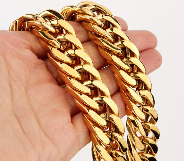 Panzerkette Edelstahl, Gold, Herren - Bild 1
